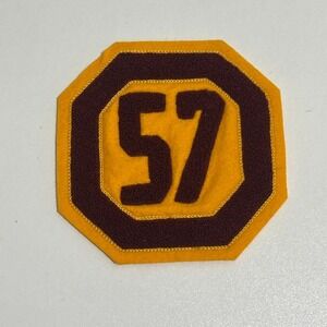 Vintage Athletic Patch Number 57 Maroon Gold Octagon School Sport Uniform USC